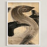 "Neutral Essence Series 1" - Art Print in Tan and Black by Angela Simeone - Framed