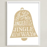 "Jingle Bells" - Art Print in Gold by Jessie Steury - Framed