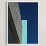 "Blocks II" - Art Print in Aqua by Jennifer Little - Framed