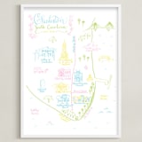 "Charleston, South Carolina Map" - Art Print in Turquoise by Megan Kelso - Framed