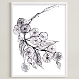 "Expressive Floral" - Art Print in Dove Grey by Amelia Gluba - Framed