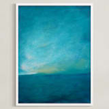"Storm Break" - Art Print in Cyan by Christy Sheehan - Framed