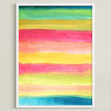 "painted abstract stripes2" - Art Print in green by Ramoncita - Framed