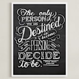 "Emerson Quote" - Art Print in Black & White by Amanda Paulson - Framed
