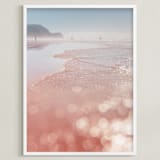 "Ocean lights" - Art Print in pink by Lena Erysheva - Framed