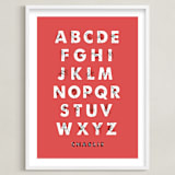 "Signed ABCs" - Personalized Art Print in Cherry by ERAY - Framed
