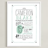 "Vintage Info" - Personalized Art Print in Mint by Alethea and Ruth - Framed