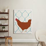 "Rhode Island Red" - Art Print in Blue by Jorey Hurley - In a Room