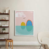"Bird Rock" - Art Print in Dusty Rose by sue prue - In a Room