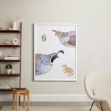 "The Quail Family" - Art Print in soft gold by Natalie Groves - In a Room