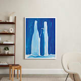 "3 bottles" - Art Print in Azul by Robin Ott - In a Room