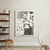 "Modern Floral Series #2" - Art Print in Black and White by Angela Simeone - In a Room