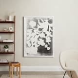 "Modern Floral Series 1" - Art Print in Black and White by Angela Simeone - In a Room