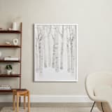 "Birch Woods in Winter" - Art Print in Ivory by Shannon Chen of Four Wet Feet Studio - In a Room