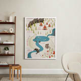 "Adventure Map" - Personalized Art Print in Crimson by Grace Kreinbrink - In a Room