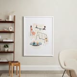 "Together" - Art Print in Playground Blue by JeAnna Casper - In a Room