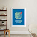"Blue Garnish" - Art Print in Bold Blues by sue prue - In a Room