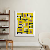 "Plum Puzzle" - Art Print in Citrus Yellow by Morgan Ramberg - In a Room