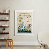 "Find Your Happy Place" - Art Print in Succulent Blue by Chris Lensch - In a Room