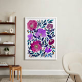 "hand painted flowers_5f" - Art Print in purple by Ramoncita - In a Room