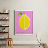 "Bold Lemon Print" - Art Print in Cheery Pink by Gaucho Works - In a Room
