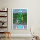 "Solar Parking 1" - Art Print in Bright Sky Blue by Jeff Preuss - In a Room