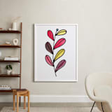 "handpainted watercolor leaves" - Art Print in dark brown by Ramoncita - In a Room