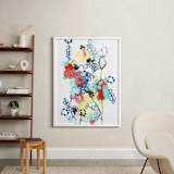 "Quirky Garden" - Art Print in Happy Blue by Sonal Nathwani - In a Room