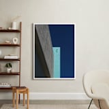 "Blocks II" - Art Print in Aqua by Jennifer Little - In a Room