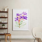 "handpainted watercolor flower" - Art Print in purple by Ramoncita - In a Room