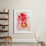 "Flowers in Nostalgia" - Art Print in Vermillion by Artsy Canvas Girl Designs - In a Room