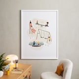 "Together" - Art Print in Playground Blue by JeAnna Casper - In a Room