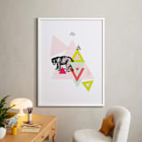 "Bear Geo" - Art Print in Dusty Pink by Lady Noble - In a Room