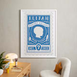 "The Little Mister" - Personalized Art Print in Dutch Blue by Tanya Lee of Frooted Design - In a Room
