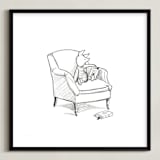 "Piglet Lounging | Winnie The Pooh" - Art Print in White by Stefanie Lane - Framed