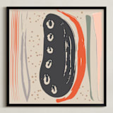 "Living Hope Island" - Art Print in Taupe by Pamela Smith - Framed