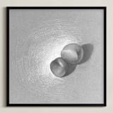 "Two Peaches" - Art Print in Silver by Meghan Lacey - Framed