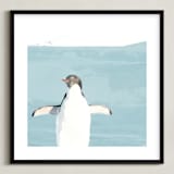 "Naked Penguin" - Art Print in Glacier by Michelle Poe - Framed