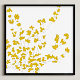 "Forsythia" - Art Print in Mustard by Vanessa Wyler - Framed