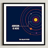 "You are Here" - Personalized Art Print in Midnight by Robin L. Andrews - Framed