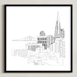 "San Francisco" - Art Print in Jet black by Neeta Sawhney - Framed