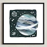 "Space Doodle" - Art Print in Galaxy by Megan Cash - Framed