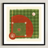 "Dinger 2 Diamond in the Rough" - Art Print in Clay by Kamala Nahas - Framed