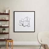 "Pooh Lounging | Winnie The Pooh" - Art Print in White by Stefanie Lane - In a Room