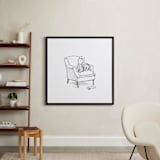 "Piglet Lounging | Winnie The Pooh" - Art Print in White by Stefanie Lane - In a Room