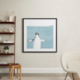 "Naked Penguin" - Art Print in Glacier by Michelle Poe - In a Room