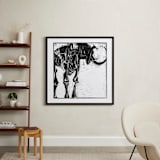 "Dino Woodcut" - Art Print in Black by South City Press - In a Room