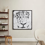 "mr LION" - Art Print in black and white by Gail Schechter - In a Room