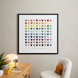 "Paper Hearts" - Personalized Art Print in Rainbow by InkDot - In a Room