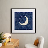 "Celestial Moon" - Art Print in Navy by Katherine Morgan - In a Room